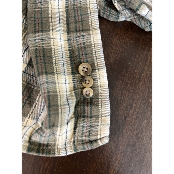 Field Gear Plaid Button Flannel Shirt Men's L 100% Cotton Hong Kong Vintage FG - Picture 5 of 7